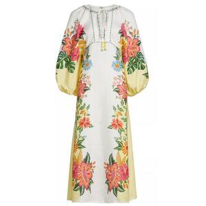 Farm Rio Womens Bloom Garden Maxi Dress X-Small Off White - NWT $298